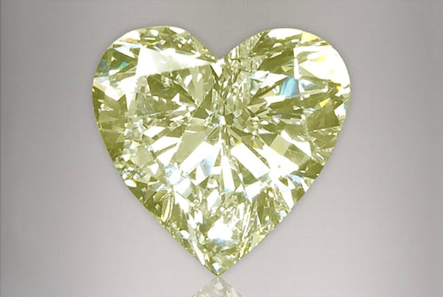 0.60 Carat Heart Yellow Diamond