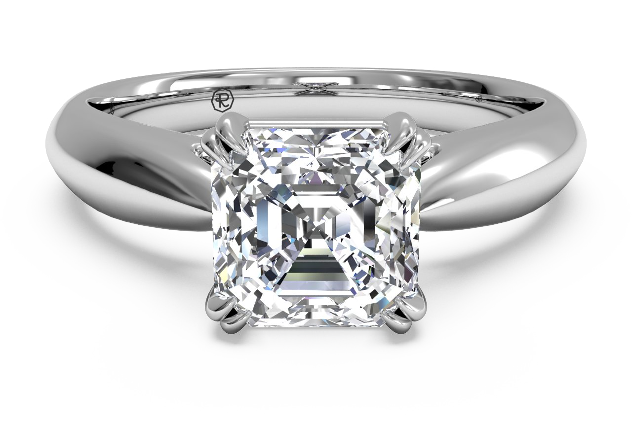Solitaire Diamond Tulip Cathedral Engagement Ring