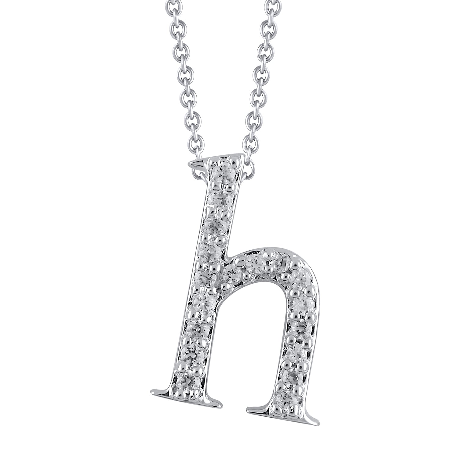 Mini "H" Diamond Initial Pendant