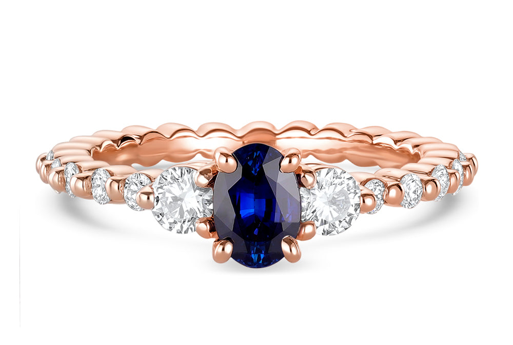 Sierra Oval Blue Sapphire Diamond Cocktail Ring