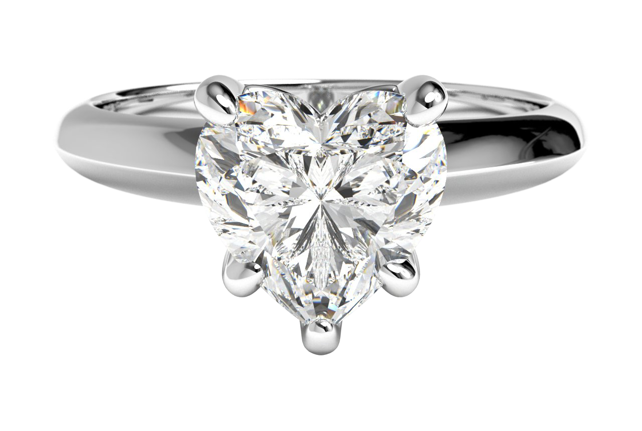 Solitaire Diamond Knife-edge Engagement Ring