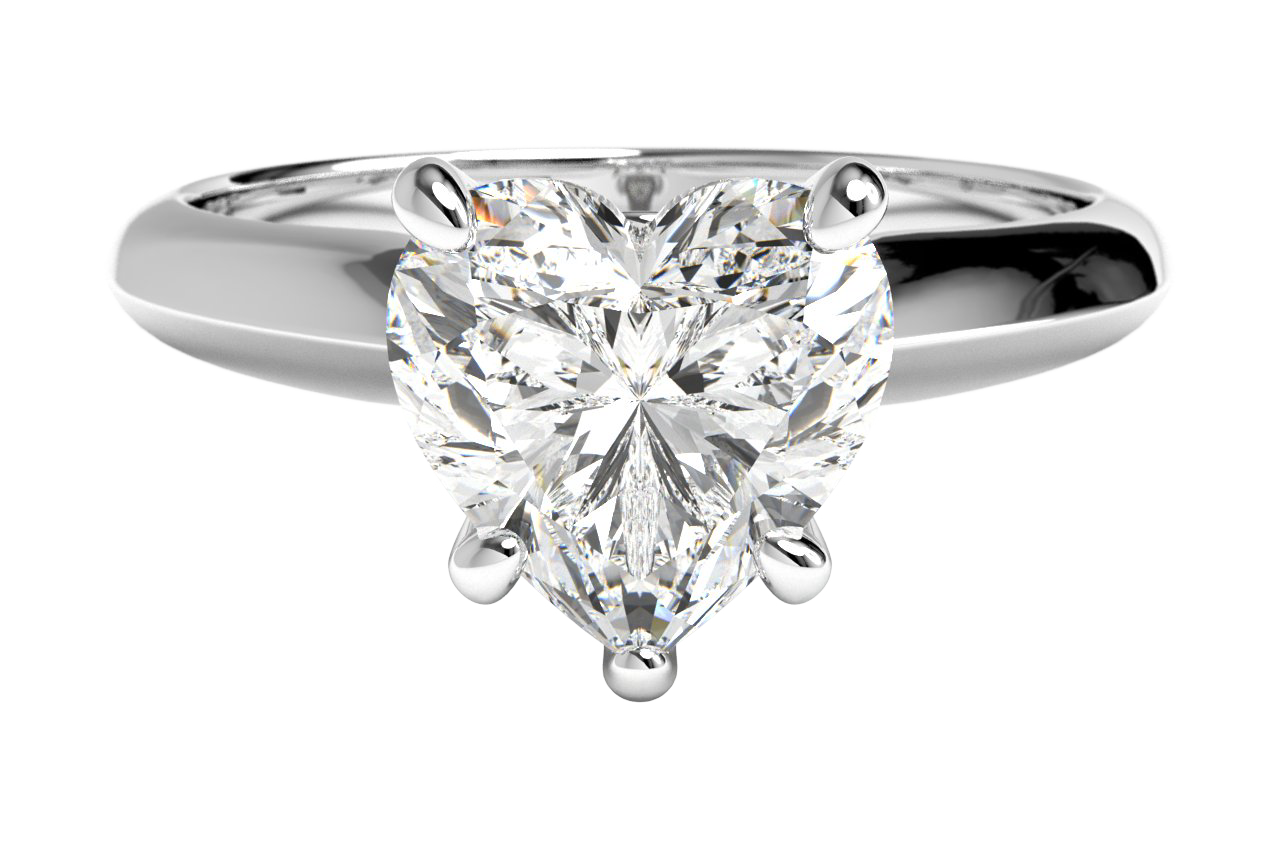 Solitaire Diamond Knife-edge Engagement Ring With Surprise Diamonds