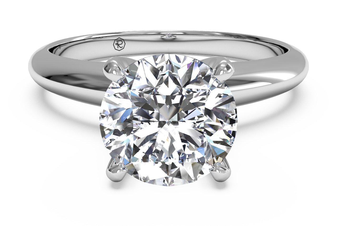 4-Prong Solitaire Knife-Edge Engagement Ring / 1.06 Carat Round Diamond